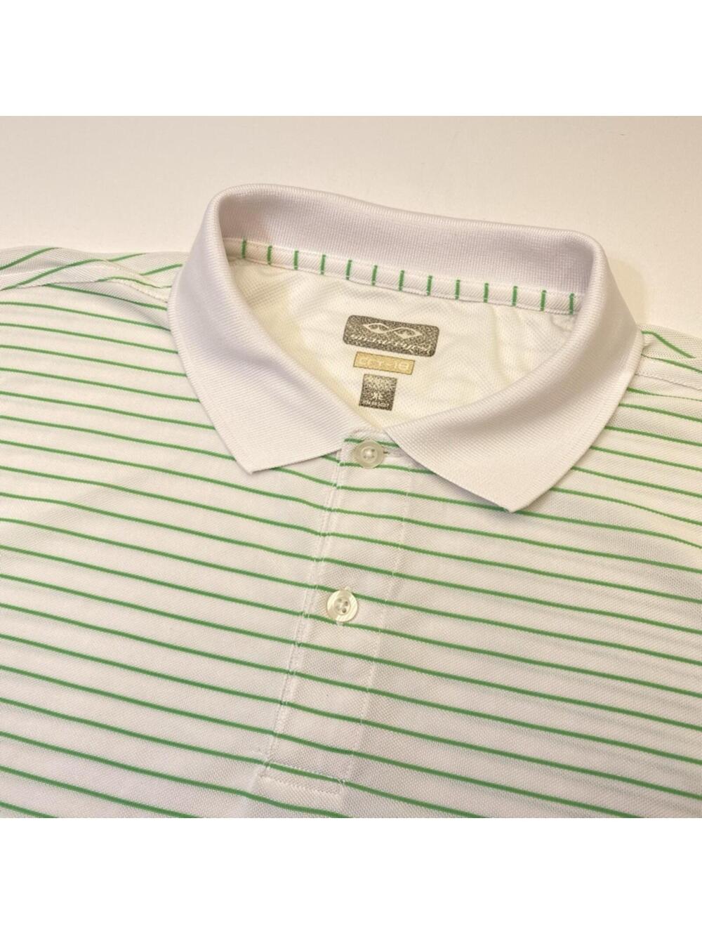 Snake Eyes Green Striped Performance Polo Shirt Men's XL Golf Casual 10008